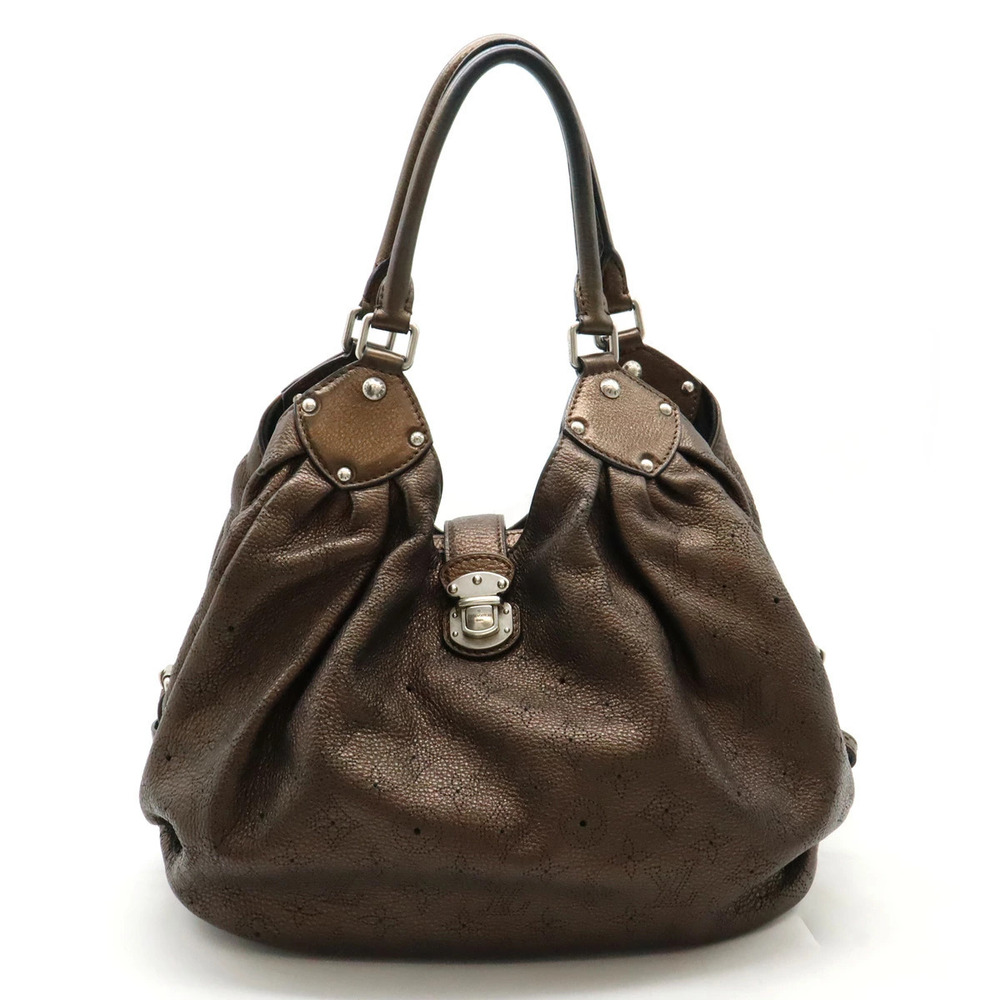 LOUIS VUITTON Monogram Mahina L Tote Bag Shoulder Leather Moldore Metallic Brown